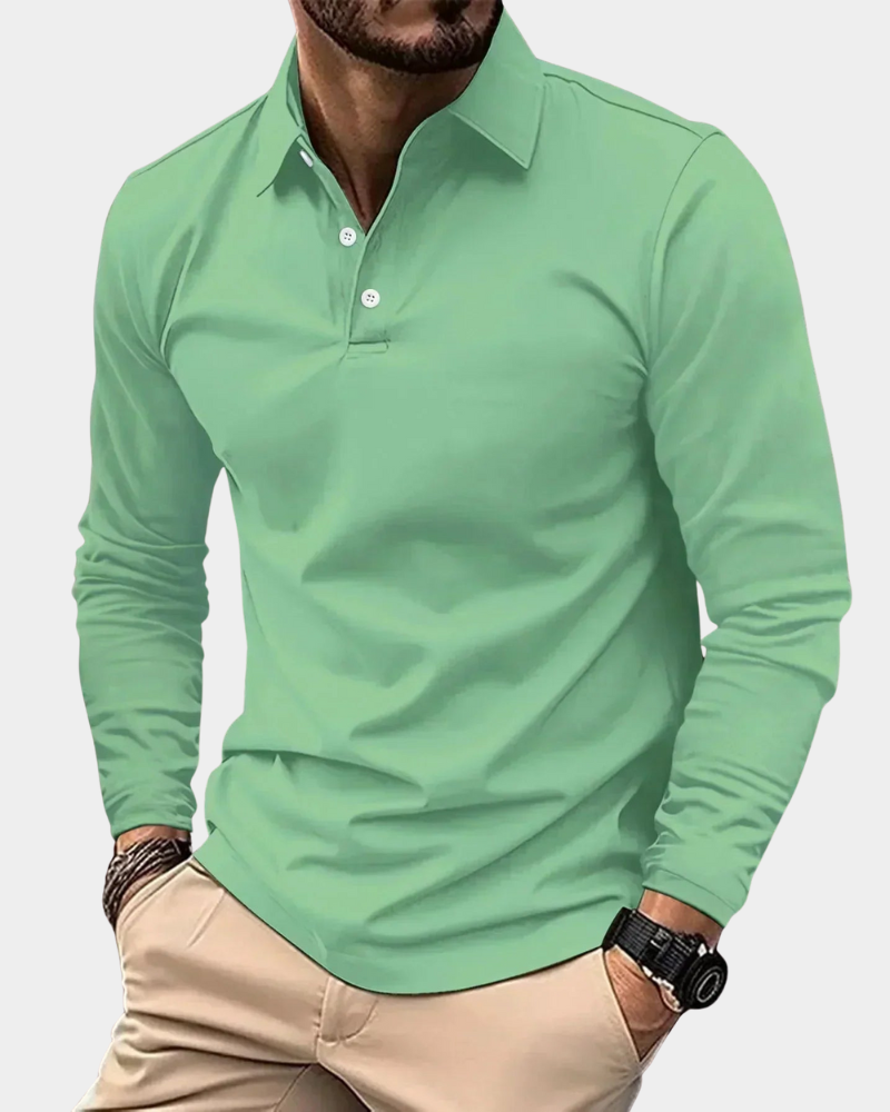Herren Poloshirt Langarm mit taillierter Passform und klassischem Kragen | A&Z - 4 - Atelier-Zofia