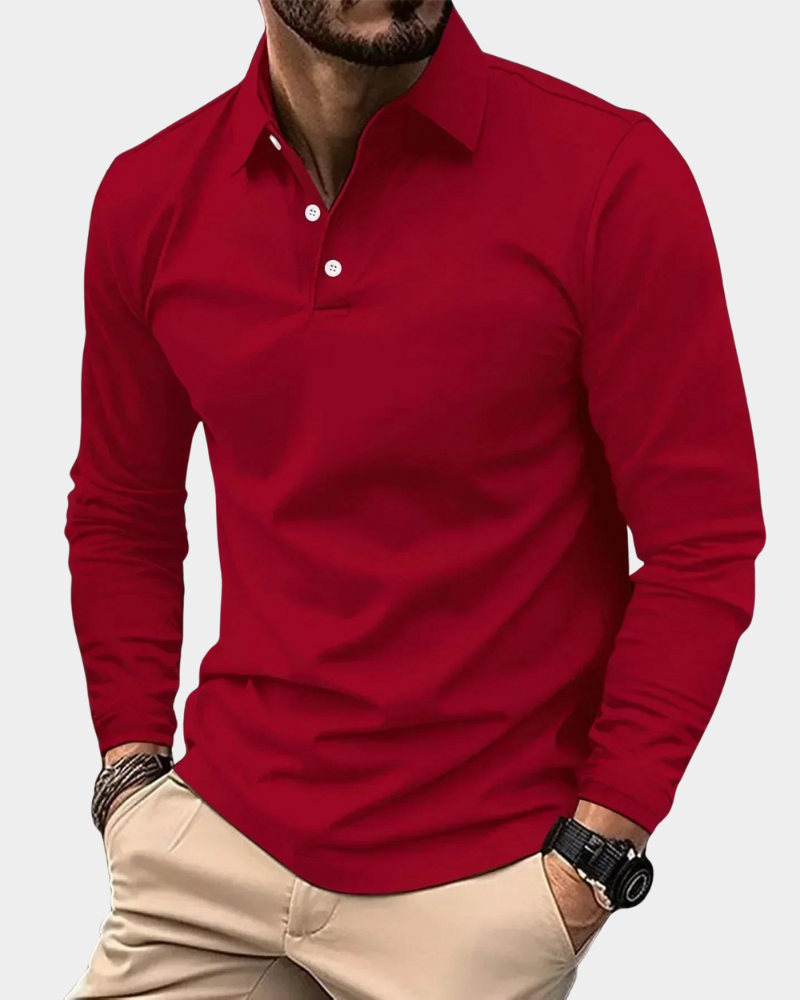 Herren Poloshirt Langarm mit taillierter Passform und klassischem Kragen | A&Z - 6 - Atelier-Zofia