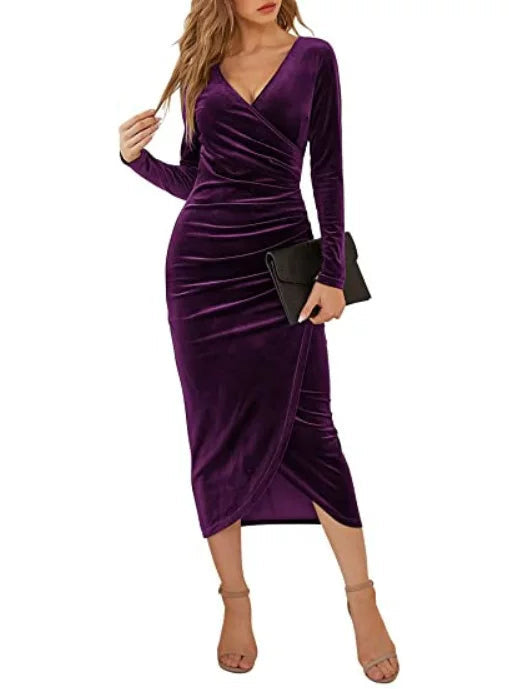 Wickelkleid Damen mit langem Arm und raffiniertem Schlitz | A&Z - 2 - Atelier-Zofia