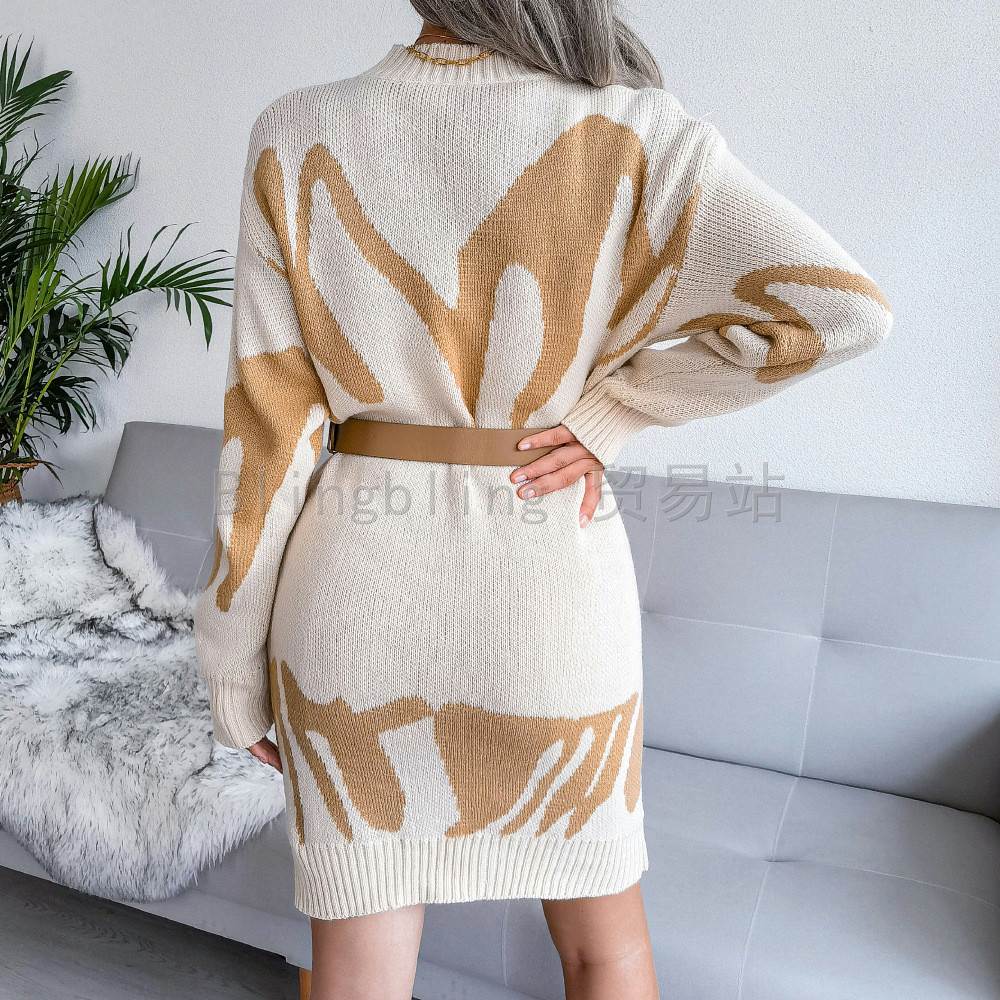 Strickkleid Damen mit lässigem Schnitt und modischem Muster | A&Z - 2 - Atelier-Zofia