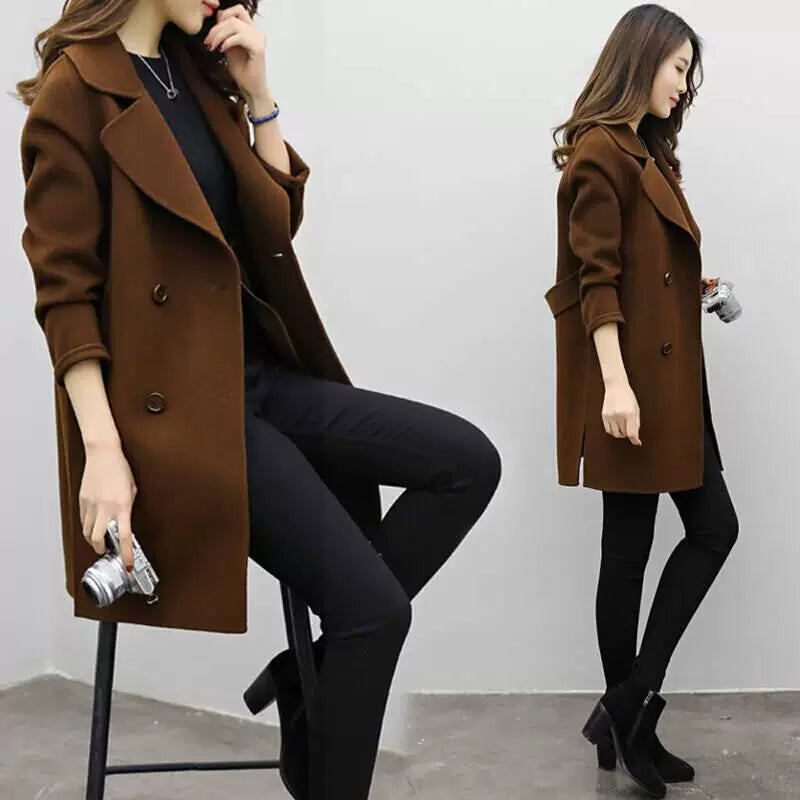 Jacket Women's Double-Breasted with Wide Lapels | L&S - 3 - London-stylehouse.com