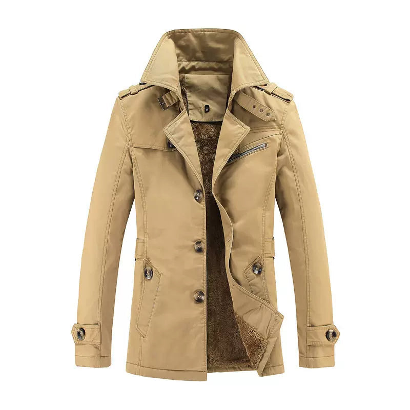 Trenchcoat Herren mit doppelter Knopfleiste und modischem Kragen | A&Z - 3 - Atelier-Zofia