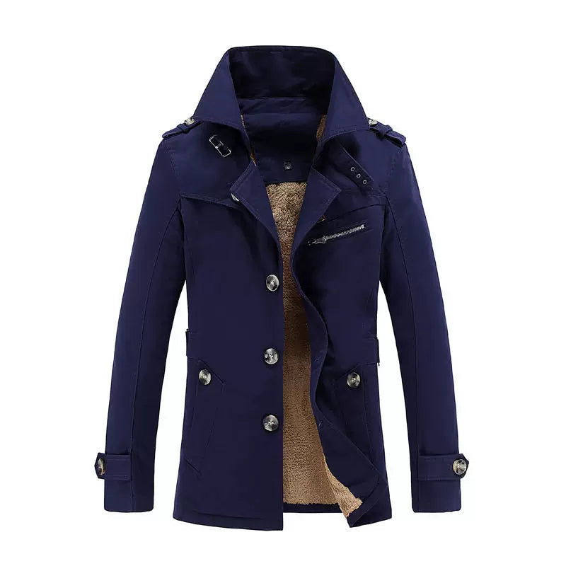 Trenchcoat Herren mit doppelter Knopfleiste und modischem Kragen | A&Z - 5 - Atelier-Zofia