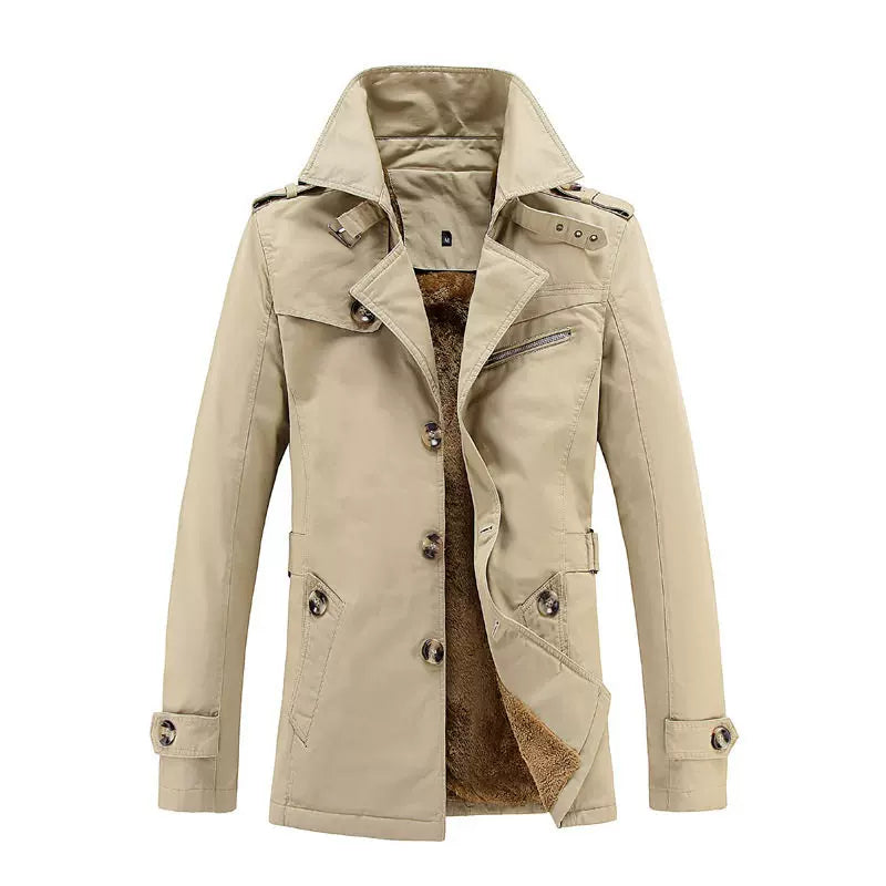 Trenchcoat Herren mit doppelter Knopfleiste und modischem Kragen | A&Z - 6 - Atelier-Zofia
