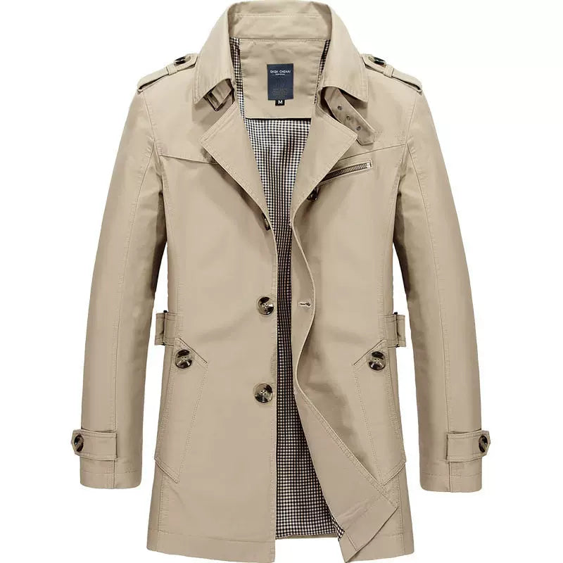 Trenchcoat Herren mit doppelter Knopfleiste und modischem Kragen | A&Z - 7 - Atelier-Zofia