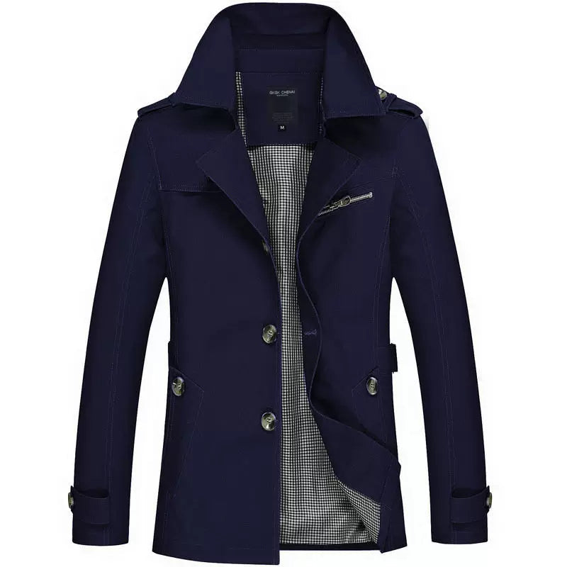 Trenchcoat Herren mit doppelter Knopfleiste und modischem Kragen | A&Z - 8 - Atelier-Zofia