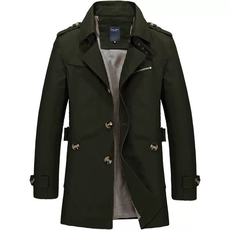 Trenchcoat Herren mit doppelter Knopfleiste und modischem Kragen | A&Z - 9 - Atelier-Zofia