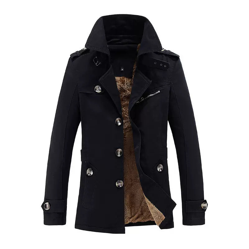 Trenchcoat Herren mit doppelter Knopfleiste und modischem Kragen | A&Z - 10 - Atelier-Zofia