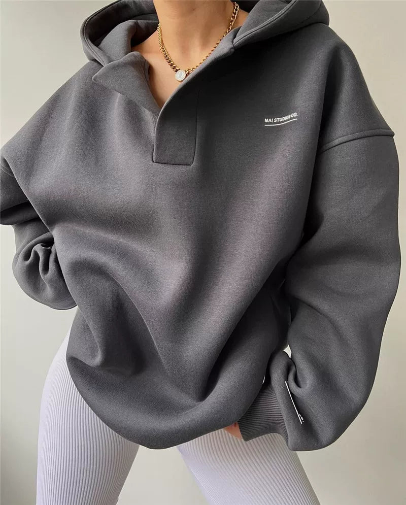 Hoodie Damen im Oversize-Design mit Knopfverschluss | A&Z - 1 - Atelier-Zofia