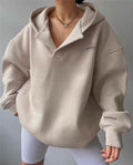 Hoodie Damen im Oversize-Design mit Knopfverschluss | A&Z - 5 - Atelier-Zofia