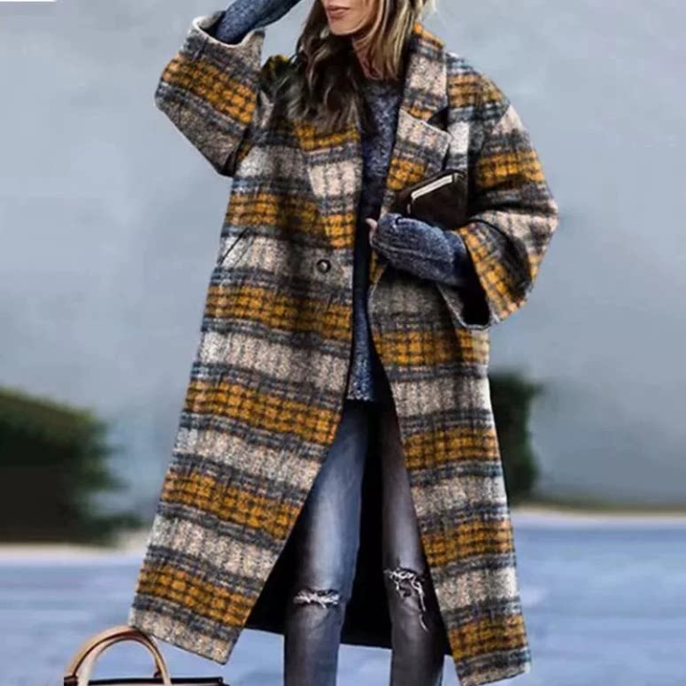 Stylischer Damenmantel im Karomuster mit Oversize-Schnitt | A&Z - 3 - Atelier-Zofia