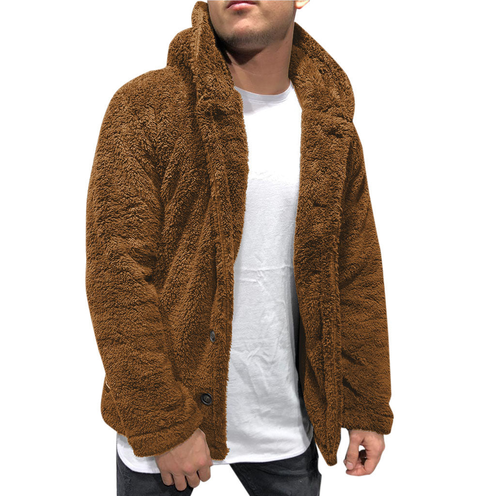 Gemütliche Herrenjacke mit Kapuze und Knopfverschluss | A&B - 4 - Annoboutique