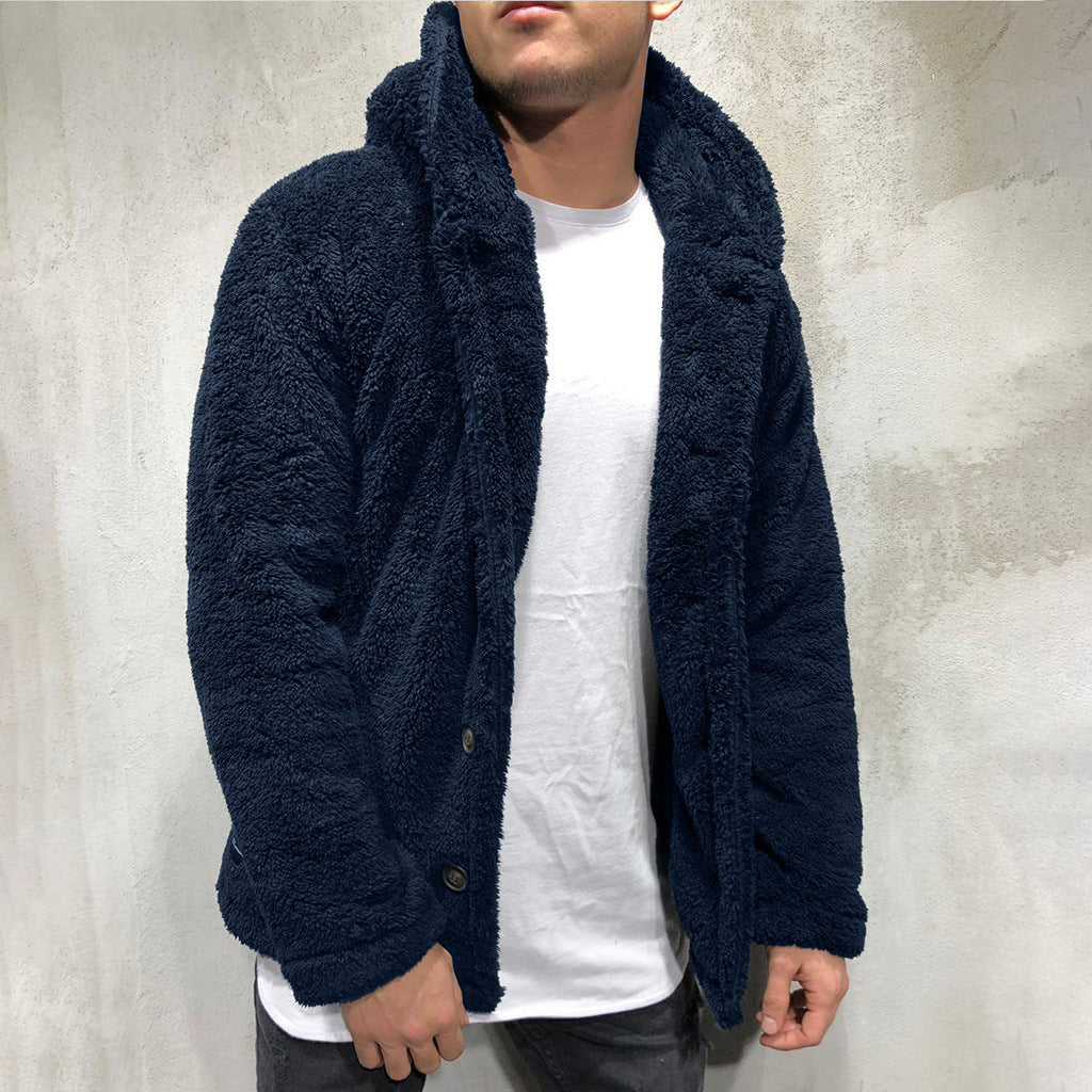 Gemütliche Herrenjacke mit Kapuze und Knopfverschluss | A&B - 7 - Annoboutique