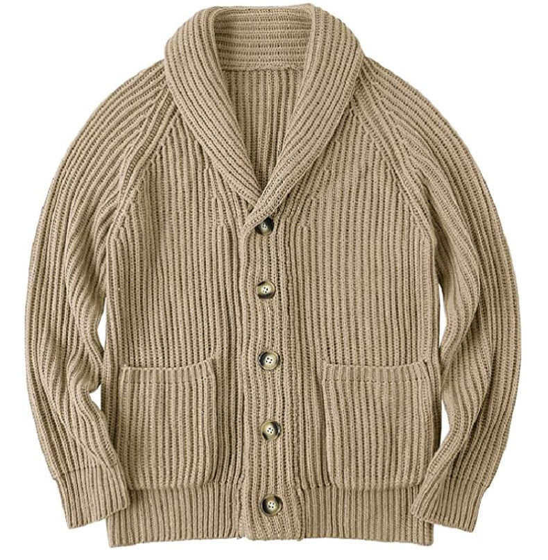 Herren Cardigan mit Schalkragen und Knopfleiste | A&Z - 3 - Atelier-Zofia