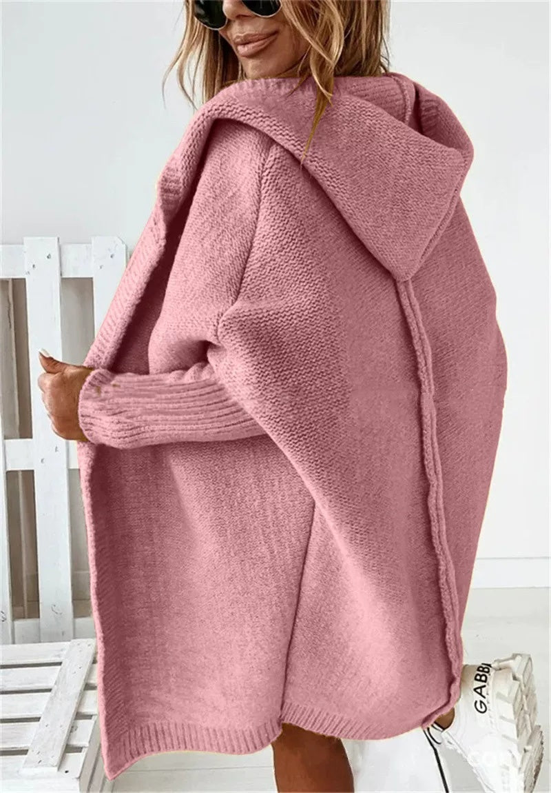 Cardigan Damen mit Kapuze in lässigem Schnitt und offenem Design | A&B - 6 - Annoboutique