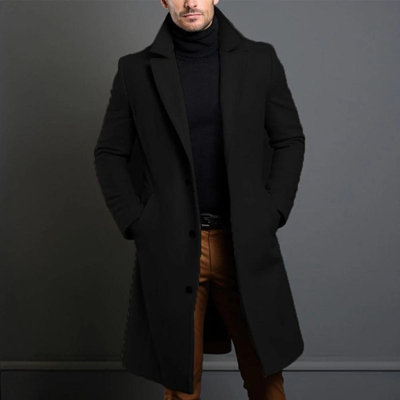 Men's Tailored Coat with High Collar and Slim Fit | M&B - 1 - Modern britwear