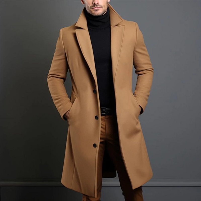 Men's Tailored Coat with High Collar and Slim Fit | M&B - 2 - Modern britwear