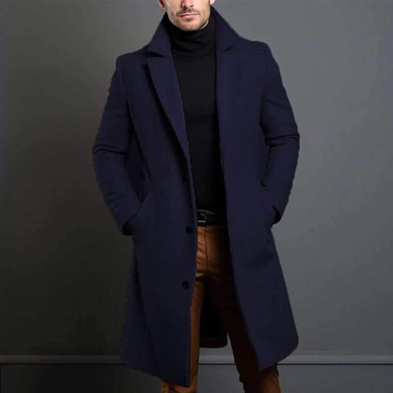 Men's Tailored Coat with High Collar and Slim Fit | M&B - 4 - Modern britwear