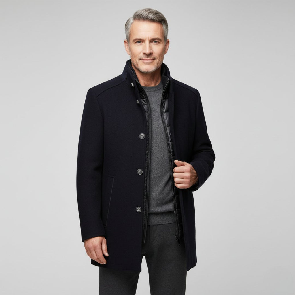 Men's Classic Overcoat with Detachable Inner Jacket | M&B - 1 - Modern britwear
