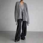 Oversize Cardigan Damen mit V-Ausschnitt und Knopfdetails | A&Z - 4 - Atelier-Zofia