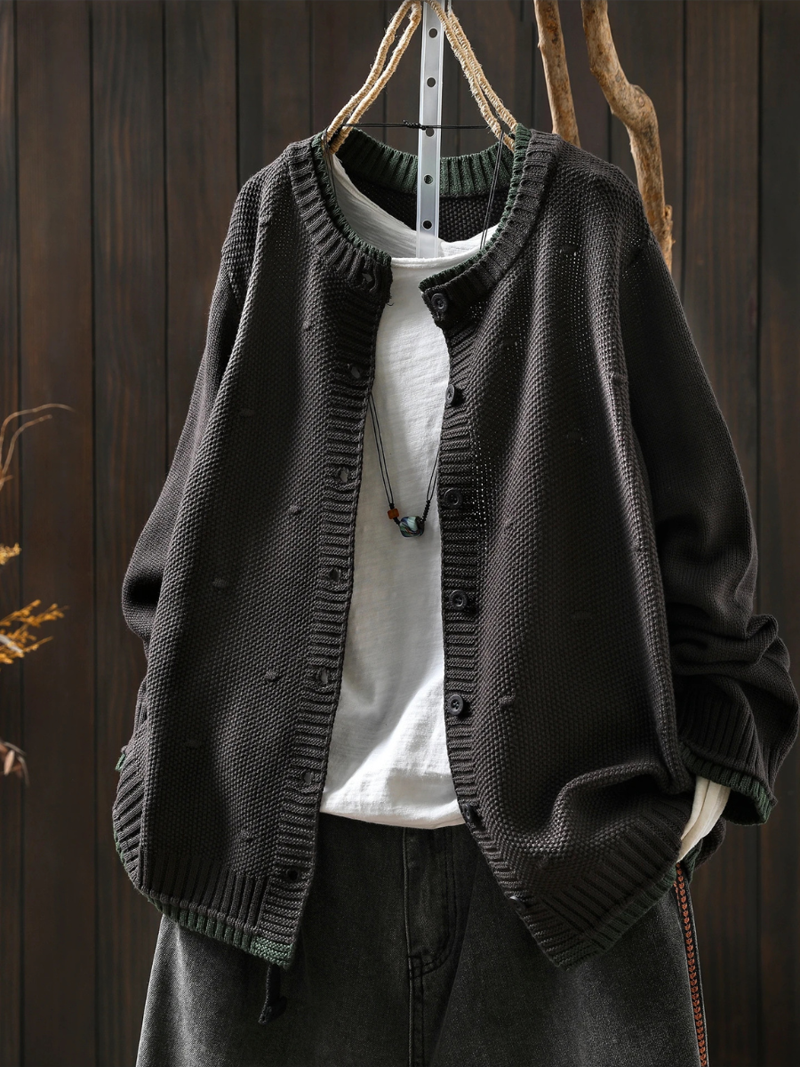 Cardigan Damen mit strukturiertem Design und Knopfverschluss | A&Z - 9 - Atelier-Zofia