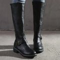 Kniehohe Damenstiefel mit Schnalle und robustem Profil | A&Z - 3 - Atelier-Zofia
