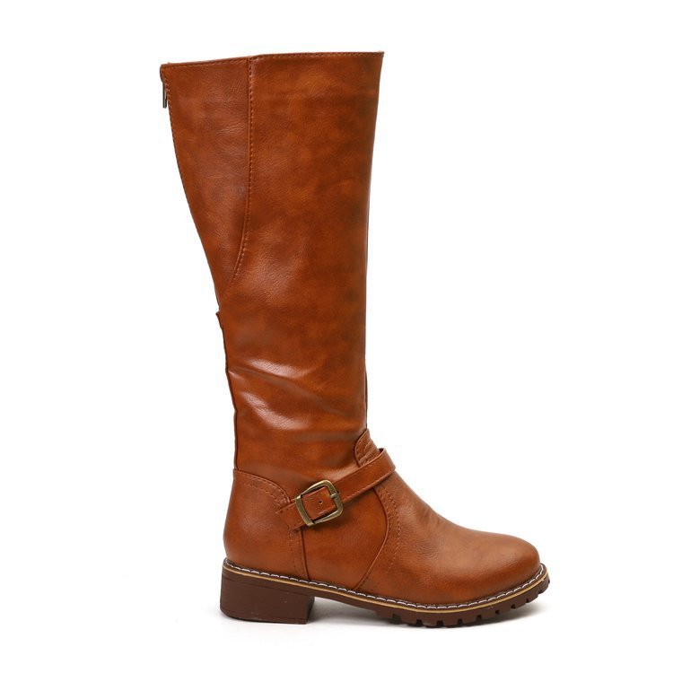Kniehohe Damenstiefel mit Schnalle und robustem Profil | A&Z - 8 - Atelier-Zofia