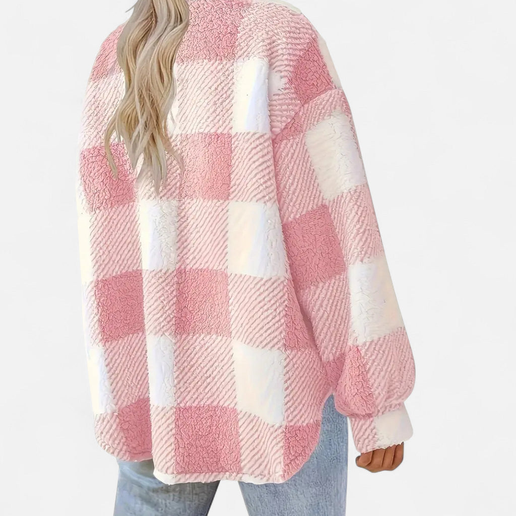 Jacket Women's oversized fit with checked pattern and pockets | M&B - 8 - Modern britwear