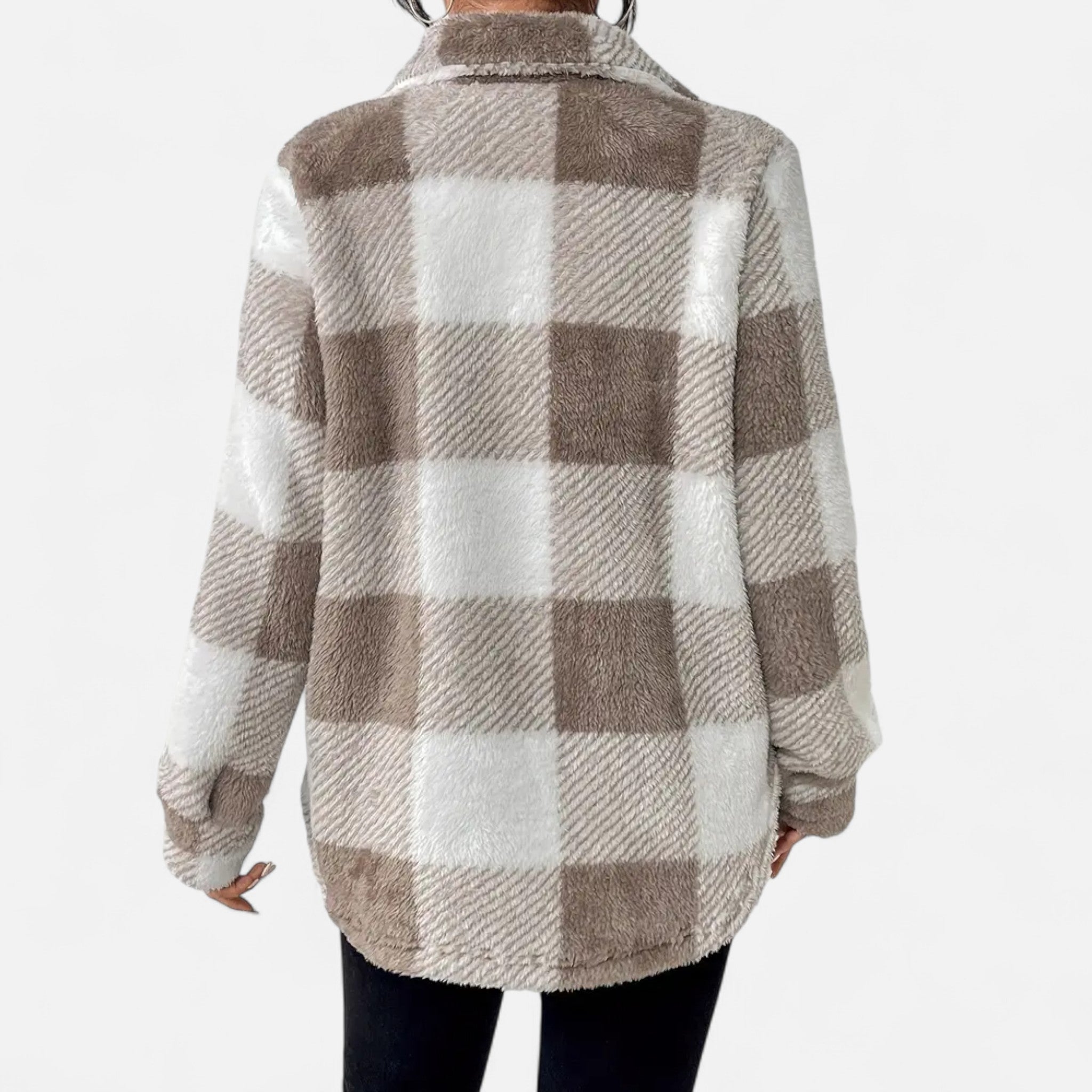 Jacket Women's oversized fit with checked pattern and pockets | M&B - 11 - Modern britwear