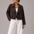 Stylish Short Trench Coat for Women - J&B | L&S - 1 - London-stylehouse.com