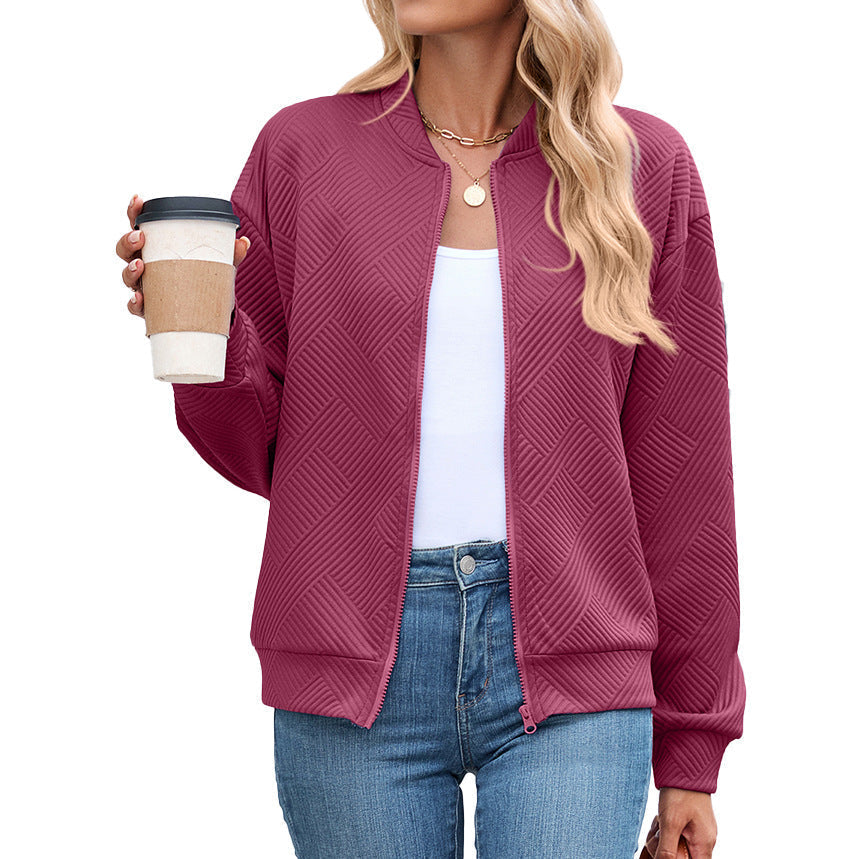 Damen Bomberjacke mit strukturiertem Design und Reißverschluss | A&Z - 7 - Atelier-Zofia