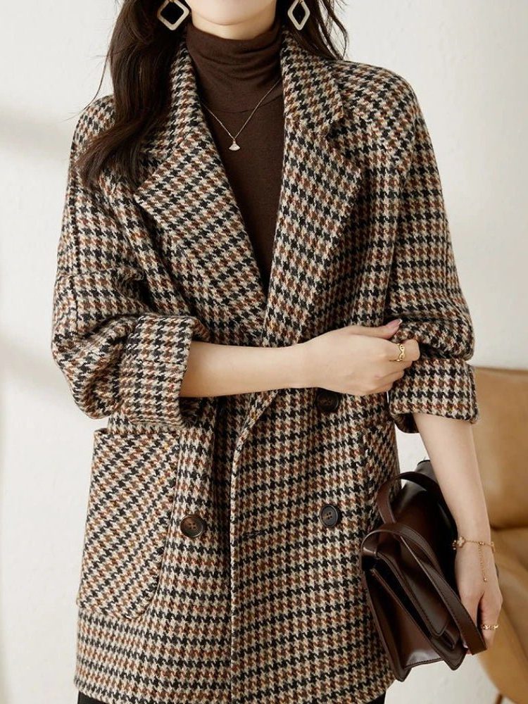 Damen Blazer im Hahnentritt-Look mit doppeltem Knopfverschluss | A&Z - 1 - Atelier-Zofia