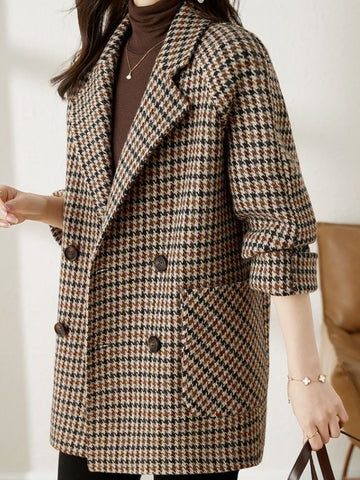Damen Blazer im Hahnentritt-Look mit doppeltem Knopfverschluss | A&Z - 3 - Atelier-Zofia