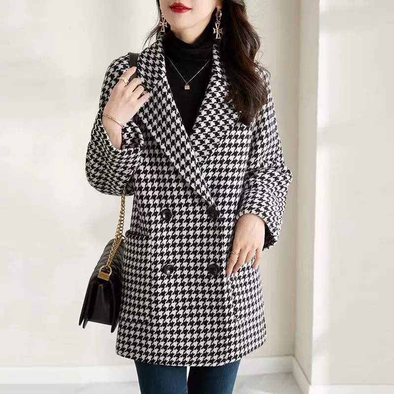 Damen Blazer im Hahnentritt-Look mit doppeltem Knopfverschluss | A&Z - 7 - Atelier-Zofia