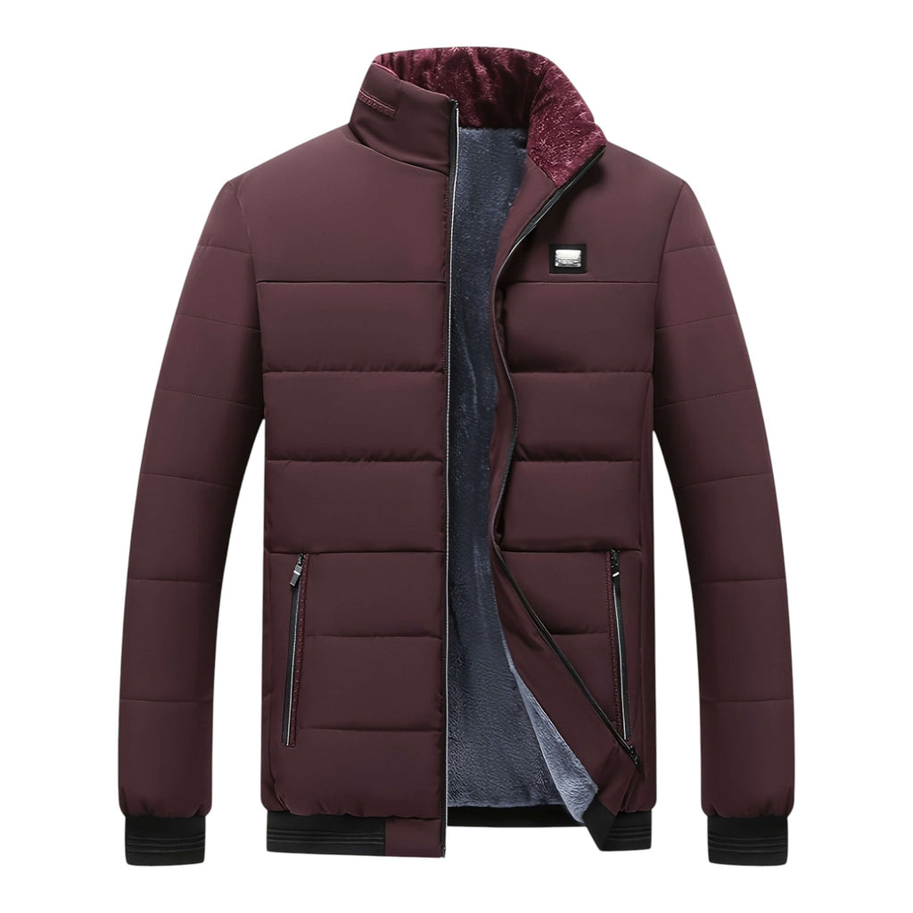 Men's Quilted Jacket with Stand-Up Collar and Zipped Pockets | M&B - 2 - Modern britwear