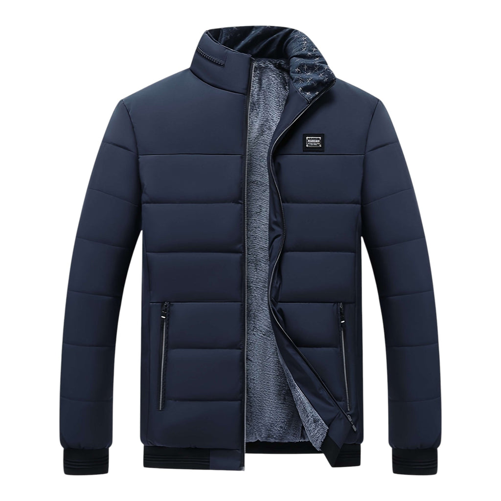 Men's Quilted Jacket with Stand-Up Collar and Zipped Pockets | M&B - 4 - Modern britwear