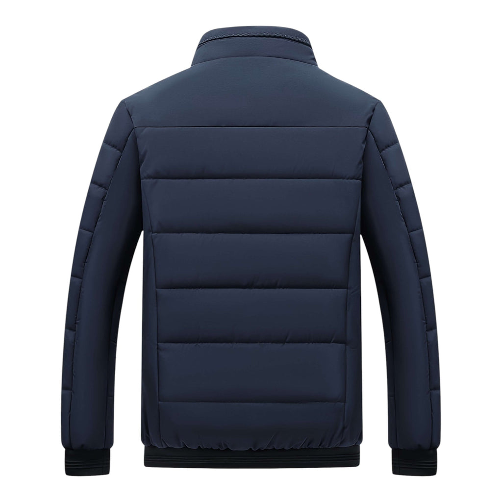 Men's Quilted Jacket with Stand-Up Collar and Zipped Pockets | M&B - 8 - Modern britwear