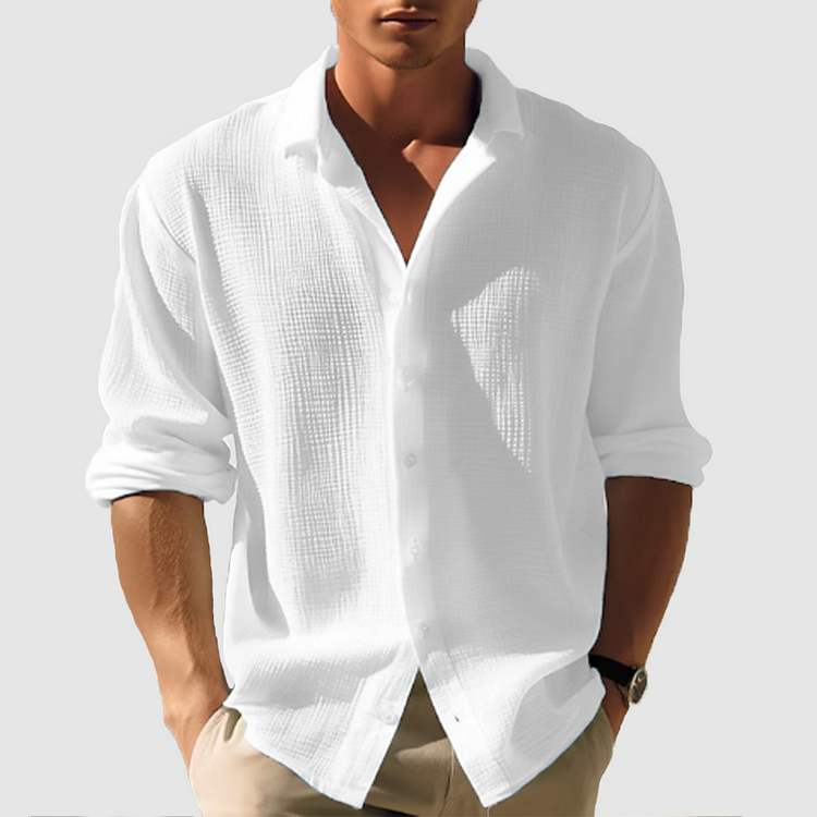 Herren Hemd mit lässigem Schnitt und strukturiertem Look | A&Z - 2 - Atelier-Zofia