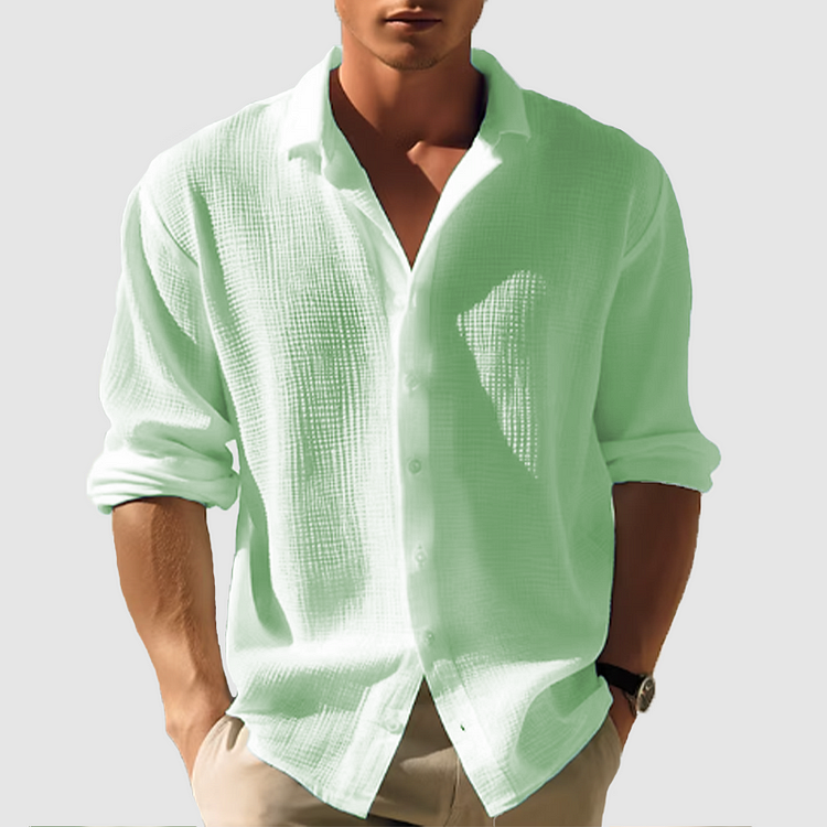 Herren Hemd mit lässigem Schnitt und strukturiertem Look | A&Z - 3 - Atelier-Zofia