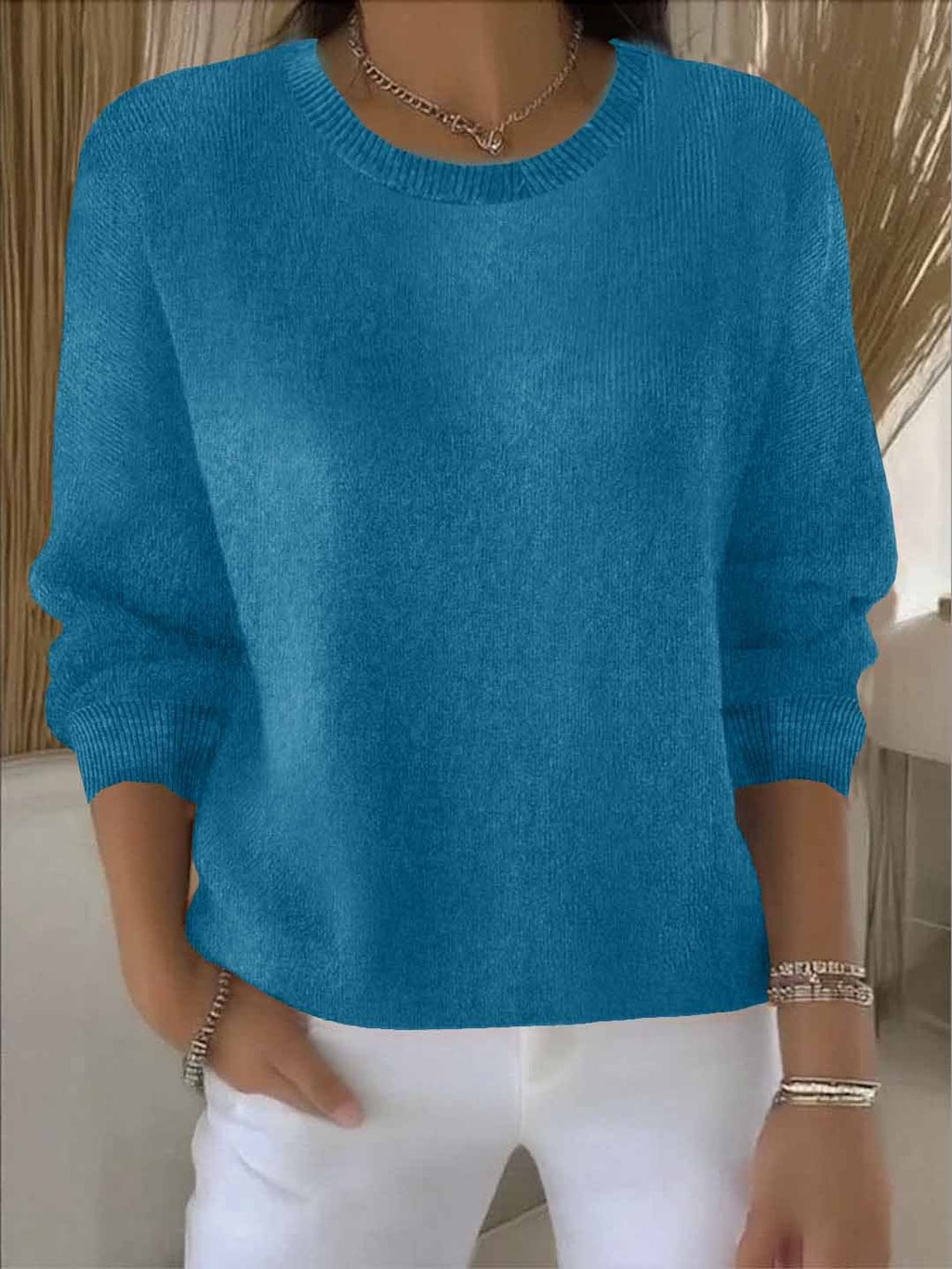 Pullover Women's Relaxed Fit with Classic Round Neck | M&B - 2 - Modern britwear