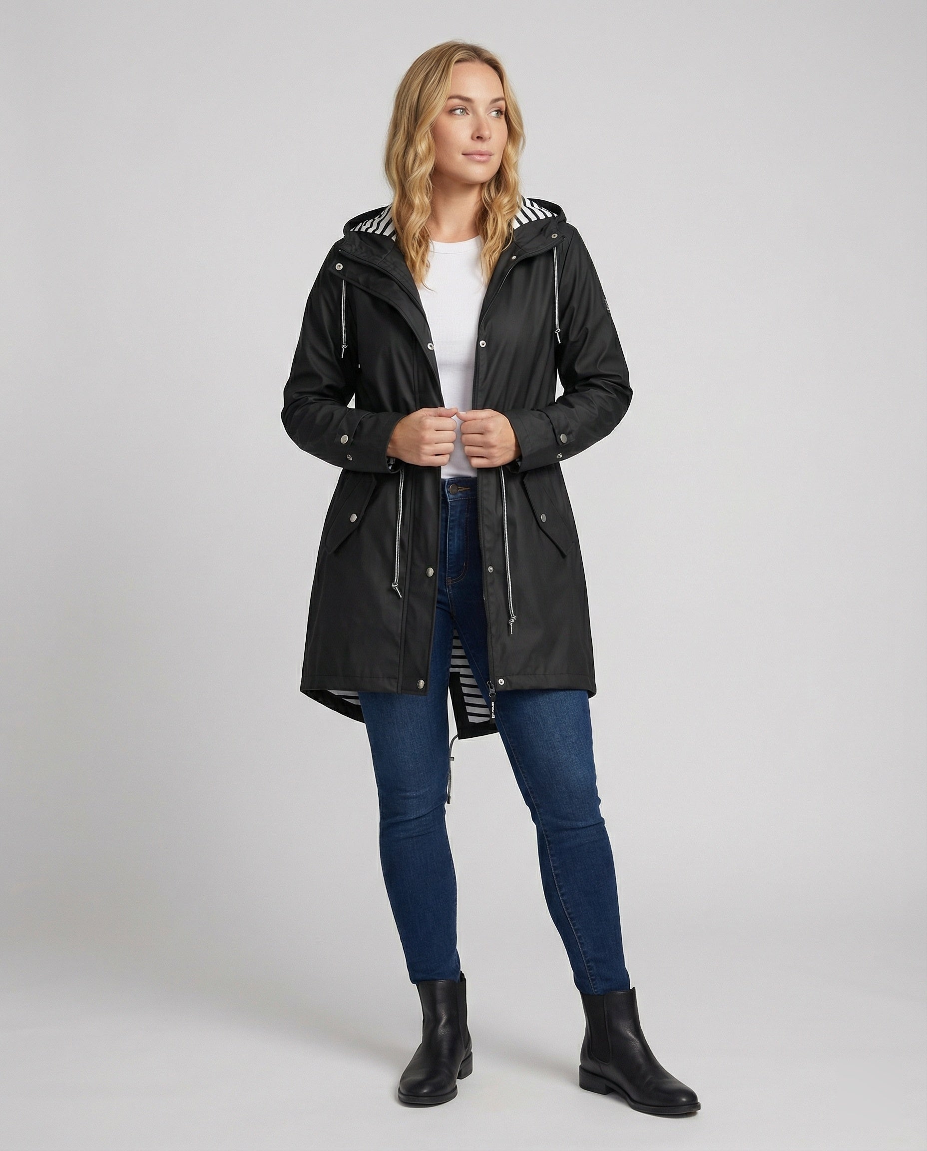 Women's Hooded Jacket - Relaxed Fit with Drawstring Waist | M&B - 7 - Modern britwear