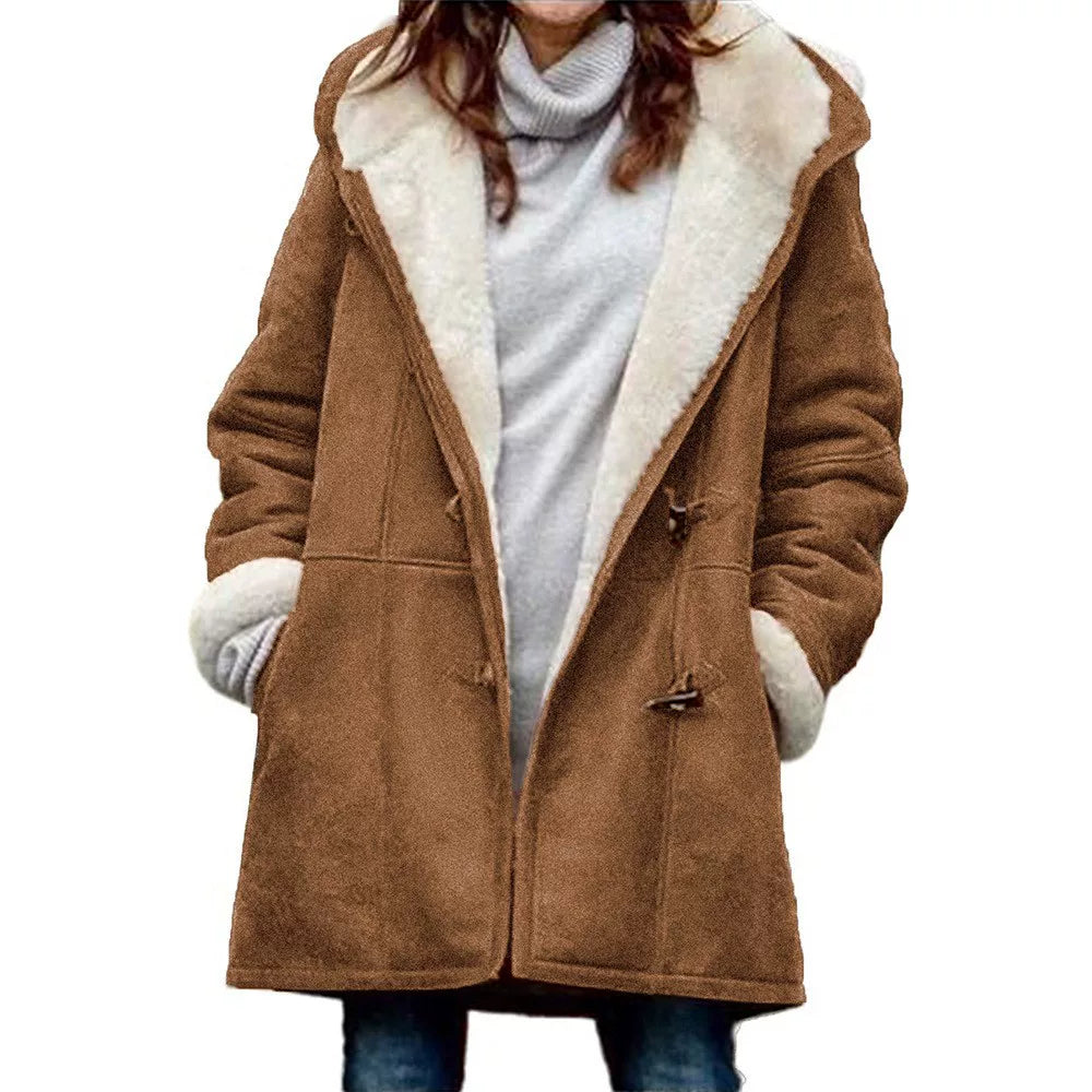 Damen Wintermantel mit Kapuze und schickem Schnitt | A&B - 3 - Annoboutique