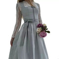 Dirndl Kleid Damen mit langen Ärmeln und Taillenband | A&Z - 1 - Atelier-Zofia