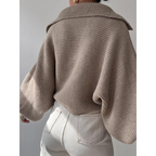 Pullover Damen im Oversized-Stil mit V-Ausschnitt und weiten Ärmeln | A&Z - 5 - Atelier-Zofia