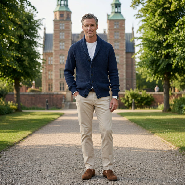 Herren Cardigan mit Revers und Knopfverschluss | A&Z - 1 - Atelier-Zofia