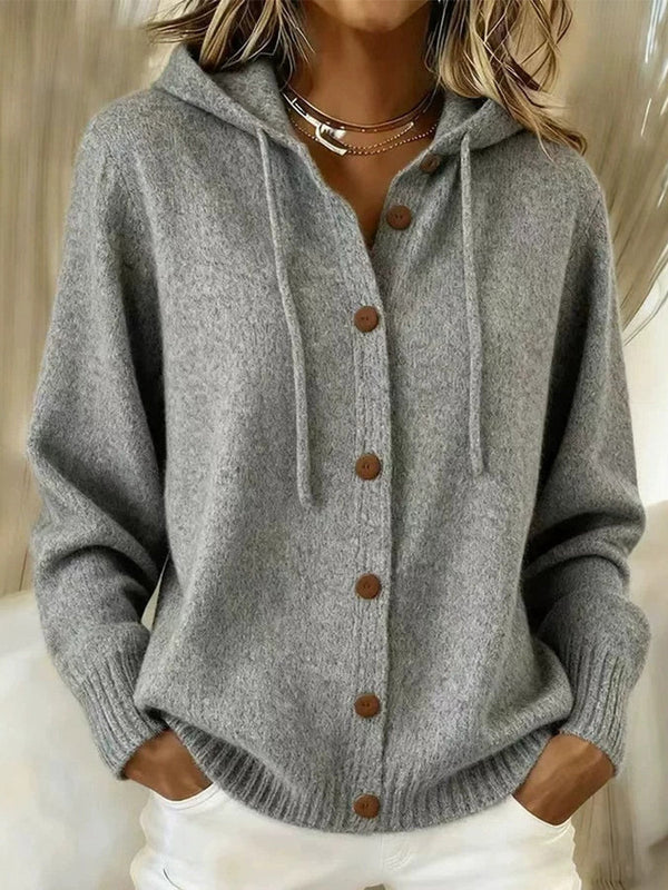 Cardigan Damen mit Kapuze und Holzknöpfen | A&Z - 1 - Atelier-Zofia