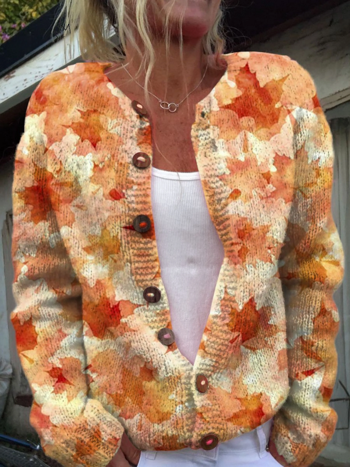Cardigan Damen im offenen Schnitt mit nostalgischen Knöpfen | A&Z - 1 - Atelier-Zofia