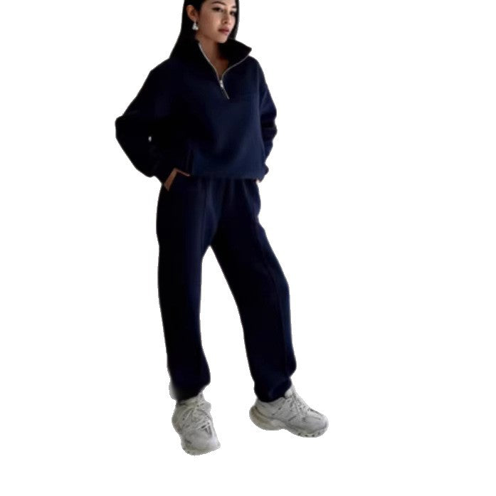 Lounge Set Damen schwarz bequem mit hohem Kragen - 2 - Atelier-Zofia