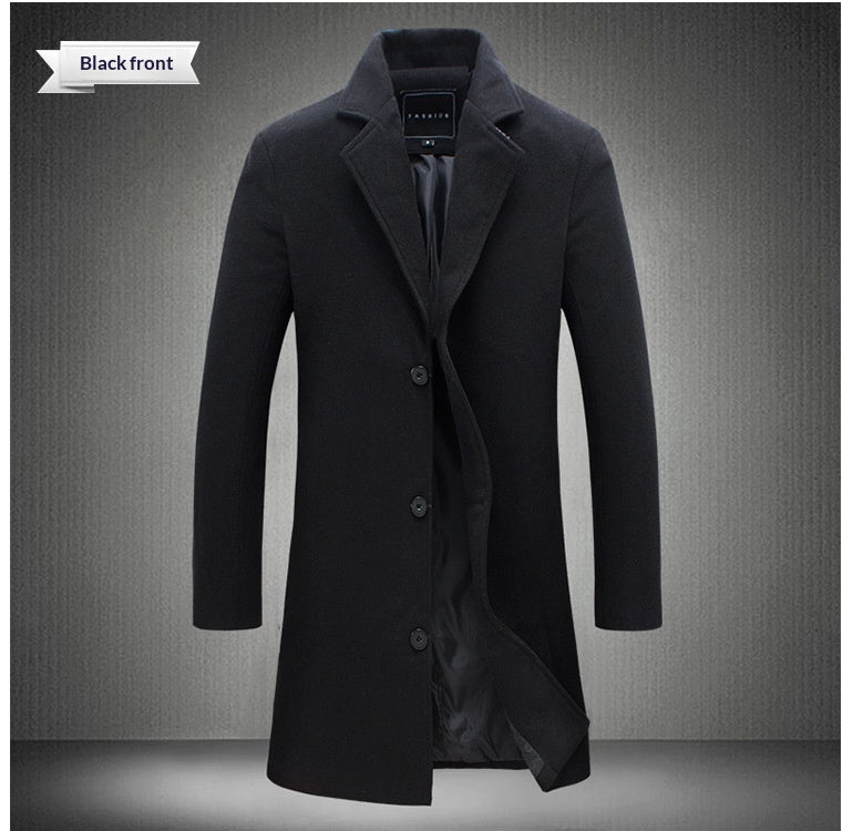 Wollmantel Herren grau tailliert mit Reverskragen - 5 - Atelier-Zofia