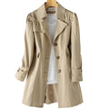 Trench Coat Damen beige tailliert mit Revers - 3 - Atelier-Zofia